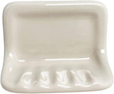 Bone Almond Ceramic Wall-Mounted Soap Dish – Glazed Surface, Recessed Tile Installation